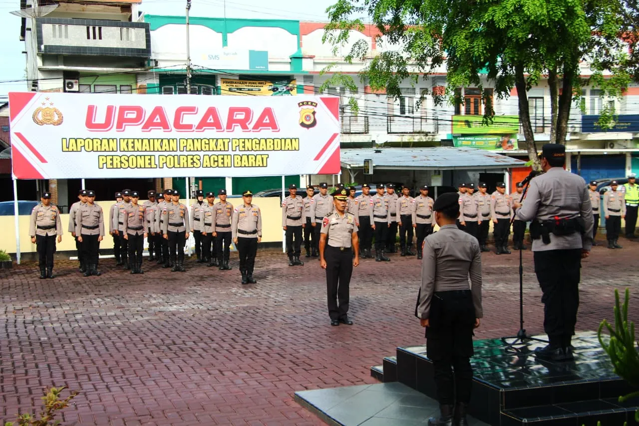 Kompol Henry Siregar Terima Pangkat Pengabdian di Aceh Barat